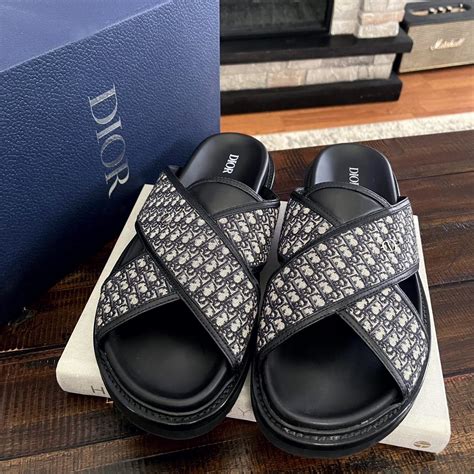 dior oblique jacquard sandals|Dior aqua sandals black.